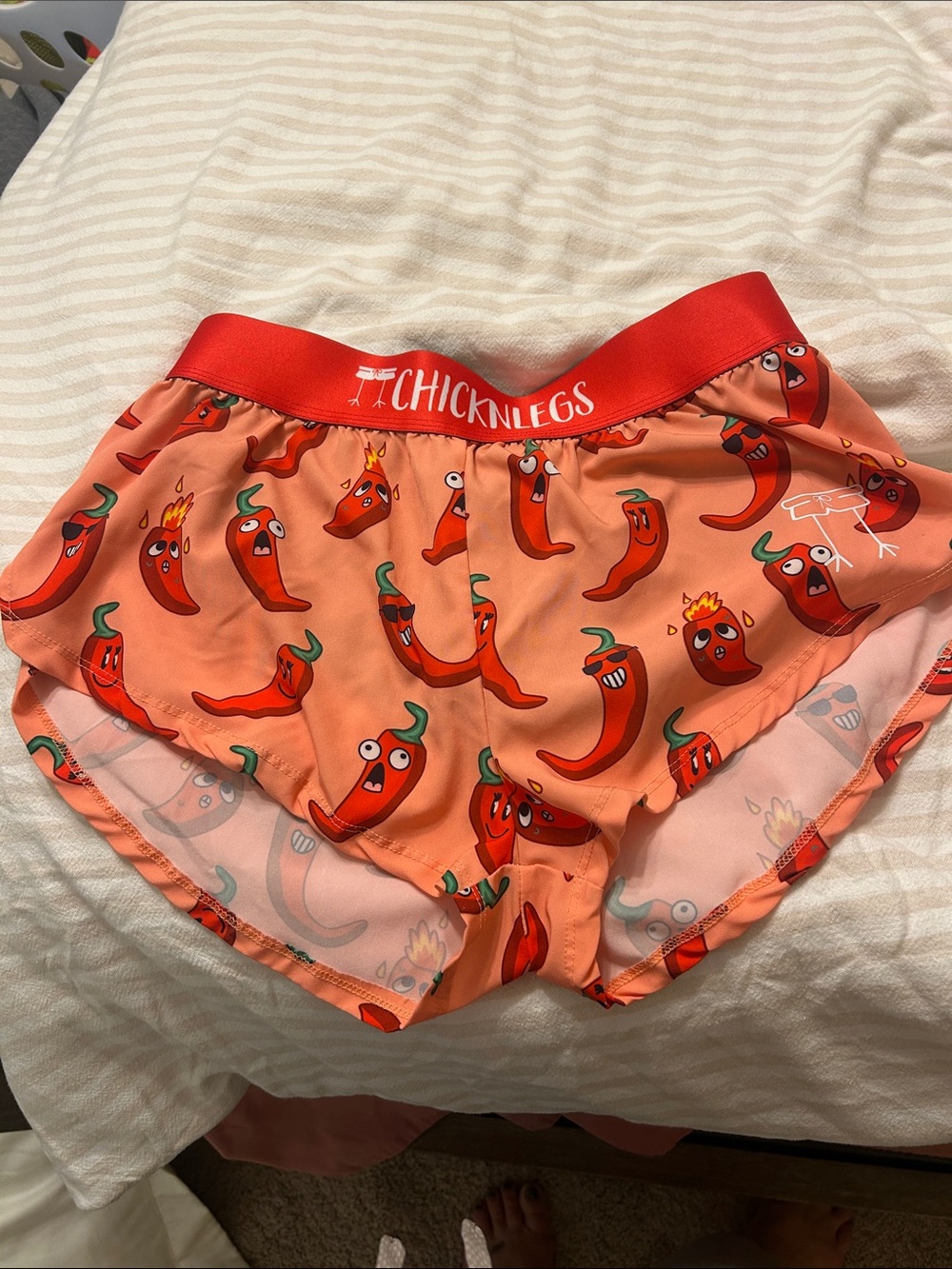 Chicknlegs Girls' Orange Chili Pepper Print Shorts